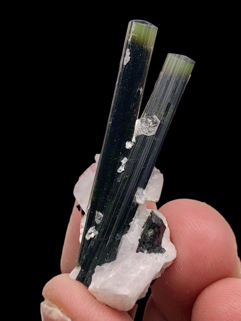 Beautiful Green Cap Twin Tourmaline Combine With Elbaite From Astaknala - 12 Grams - 58X12X5 mm: Beautiful Green Cap Twin Tourmaline Combine With Elbaite From Astaknala - 12 Grams - 58X12X5 mm Shipping Rate: FREE SHIPPINGshipping rates are determined by Parcel weight and destination.Combined ship