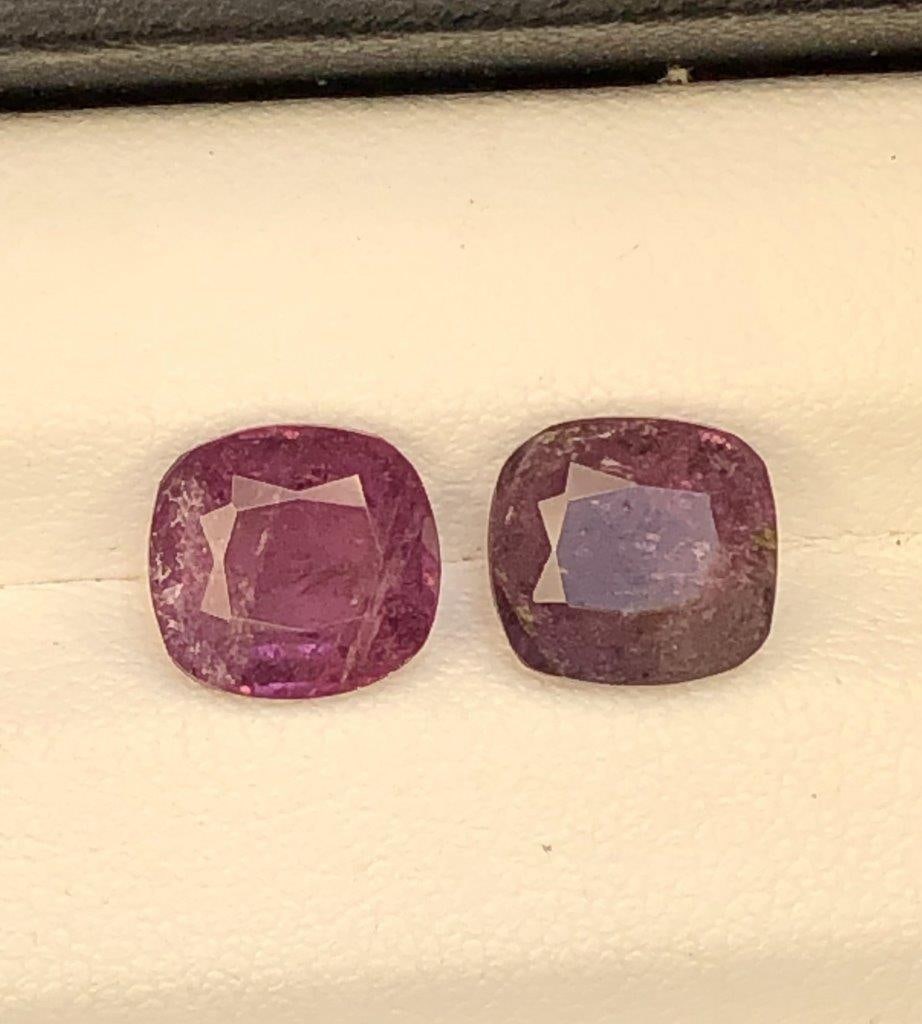 Paired Rubelite Tourmaline - 4.50 Carats - 8X8X6 mm: 2.40 Carats Emerald Cut Pink Tourmaline - 9X6X6 mm SHIPPING: 23$