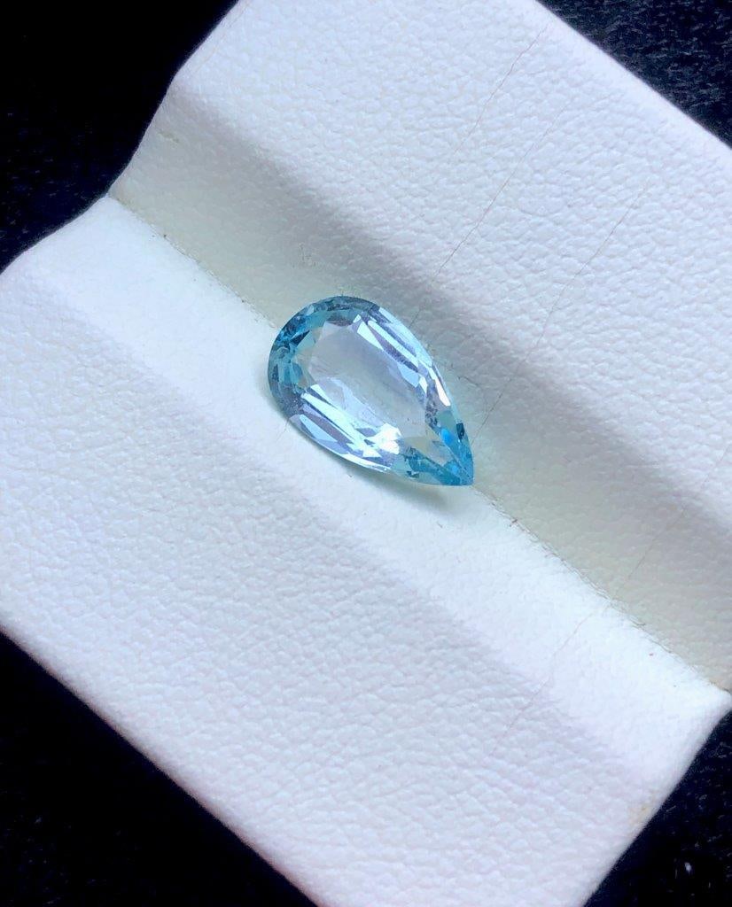 2.10 DEEP BLUE NATURAL AQUAMARINE GEMSTONE - 12X7X4 mm: 2.10 DEEP BLUE NATURAL AQUAMARINE GEMSTONE - 12X7X4 mm Shipping: