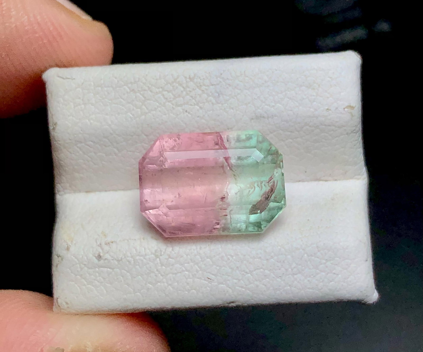 Bi-Color Natural Tourmaline - 4.45 Carats - 12X8X6 mm: Bi-Color Natural Tourmaline - 4.45 Carats - 12X8X6 mmShipping Rate: $15.00 .shipping rates are determined by Parcel weight and destination.Combined shipping: We offer combine shipping on multiple item