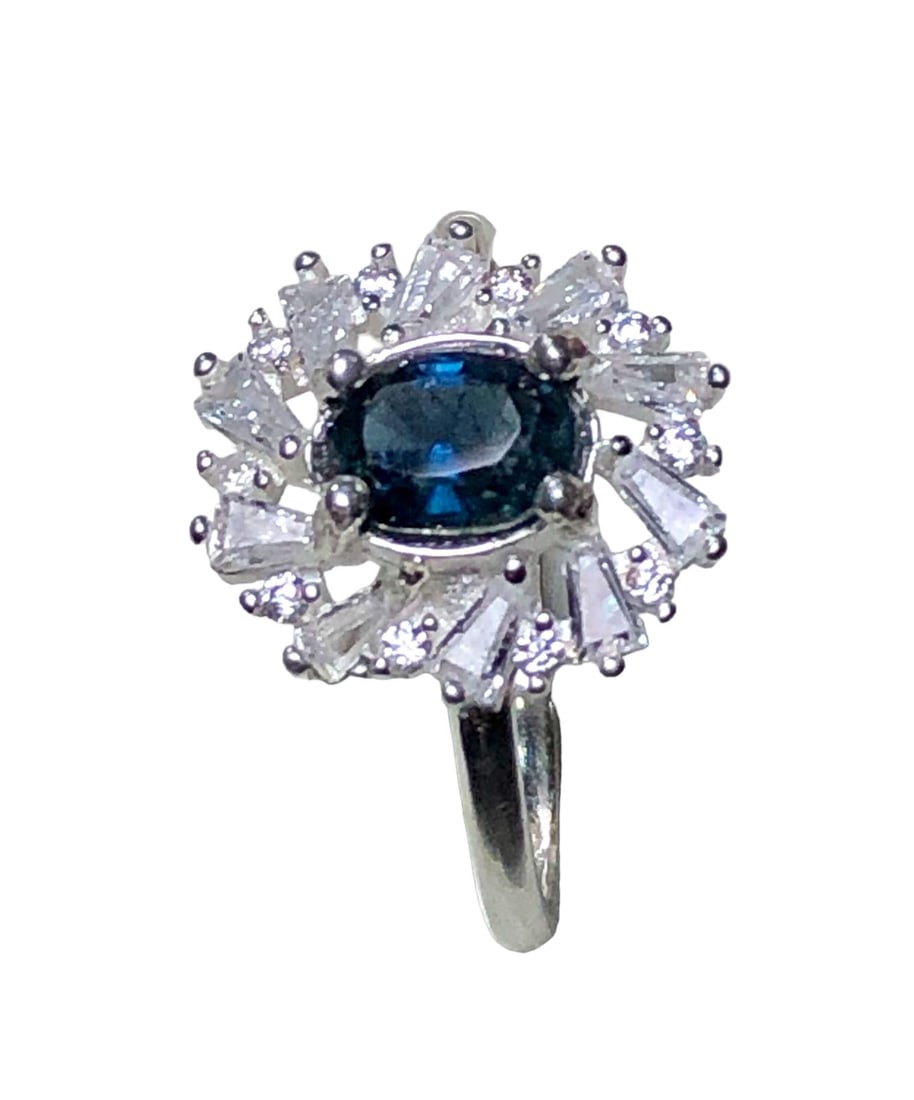 Blue Sapphire Ring in Silver: Blue Sapphire Ring in SilverStone Weight: 2.40 CaratsSilver: 3 GramsRing Size: 8 US (Adjustable) Choose design of your own and we will make it for youWe accept custom order in Sterling Silver, Gold an