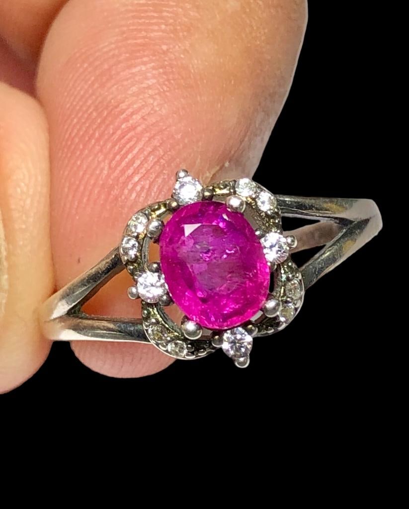 Ruby promise ring, July birthstone ring (1 of 4)