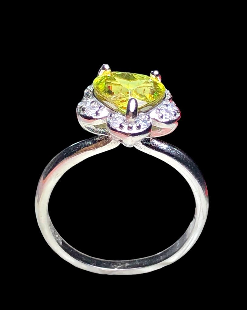 sterling silver Fiery Sphene ring - RING SIZE 7.5 US Adjustable - 3