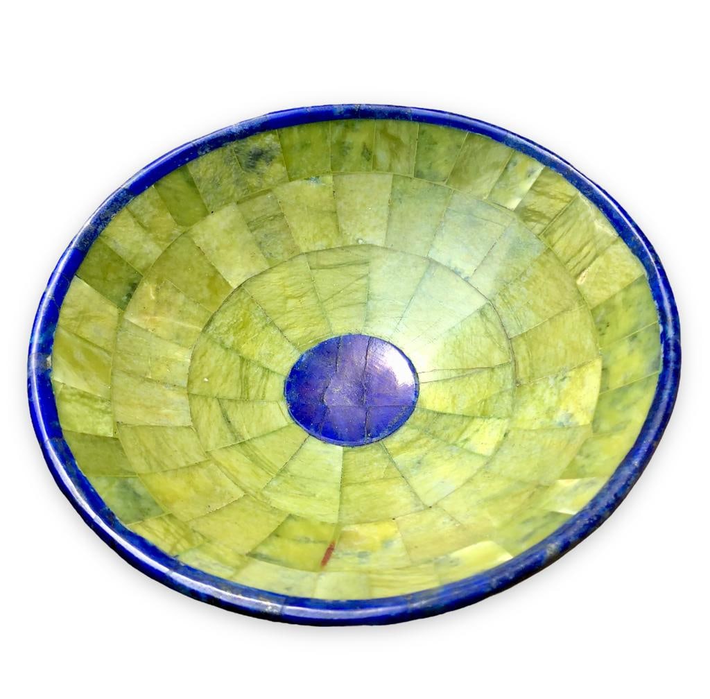 QUALITY Jade With Lapis Bowl - 504 Grams - 153X57 mm (1 of 5)