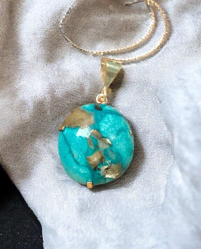 Round TURQUOISE PENDANT: Round TURQUOISE PENDANT Shipping: