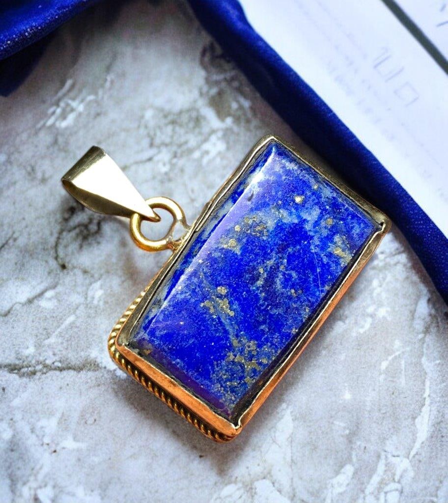 Surprise Gift - Lapis Lazuli Pendant in Silver: Surprise Gift - Lapis Lazuli Pendant in Silver Shipping: