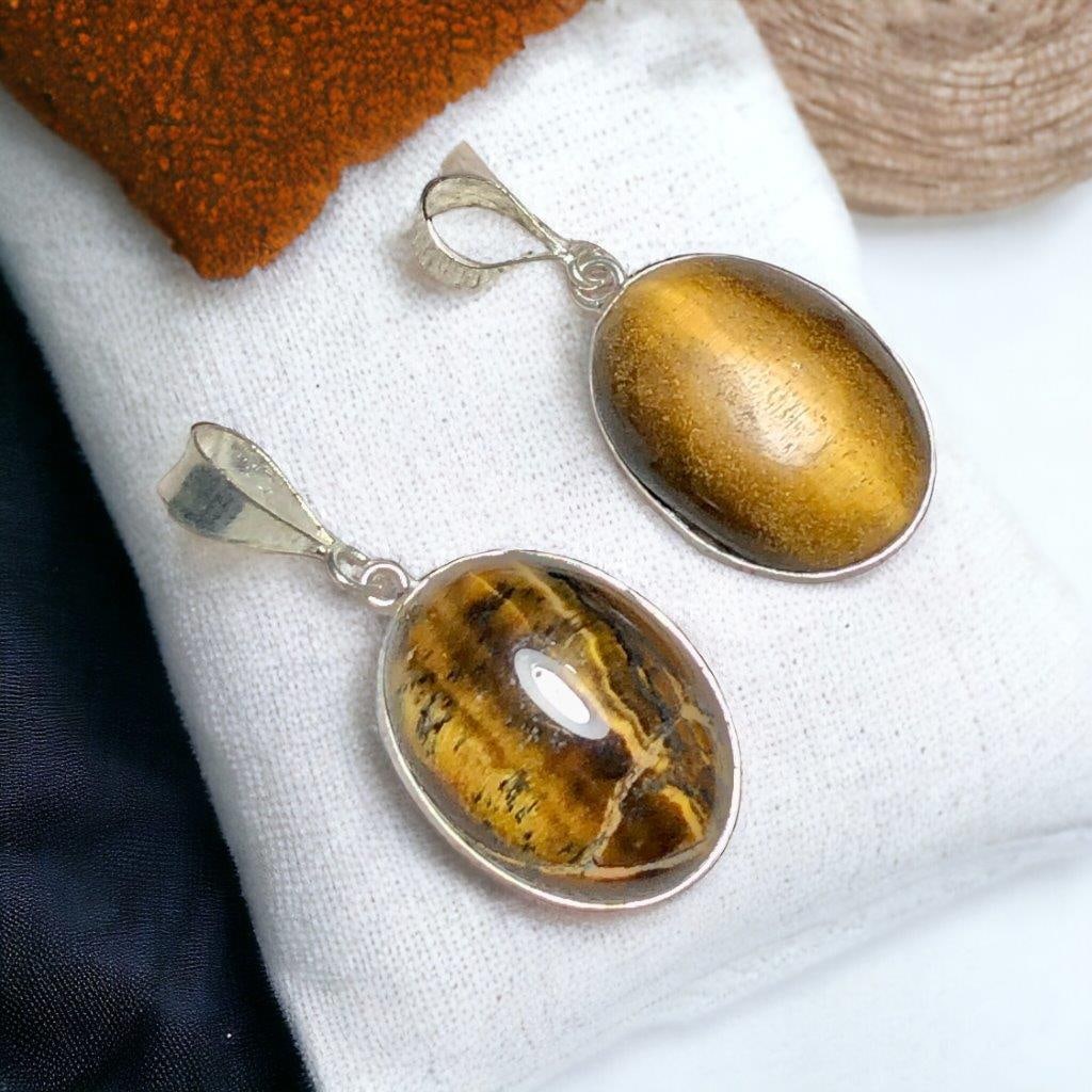 Tiger Eye Pendant Paired Cabochon: Tiger Eye Pendant Paired Cabochon Shipping: