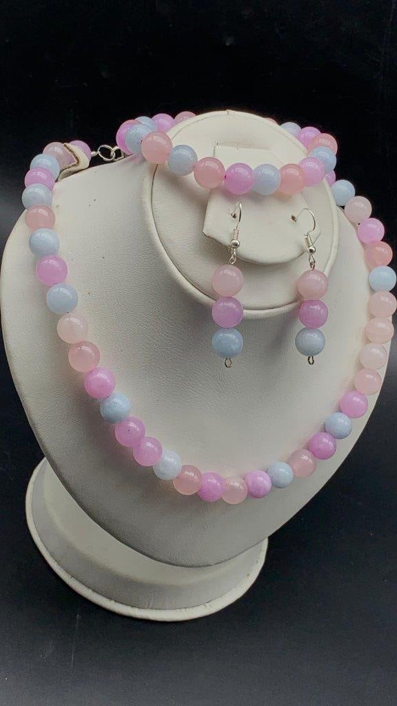 Amazing Multi Color Calcite Beaded Jewelry Set ? Natural Gemstone Handmade Necklace & Accessories (1 of 1)