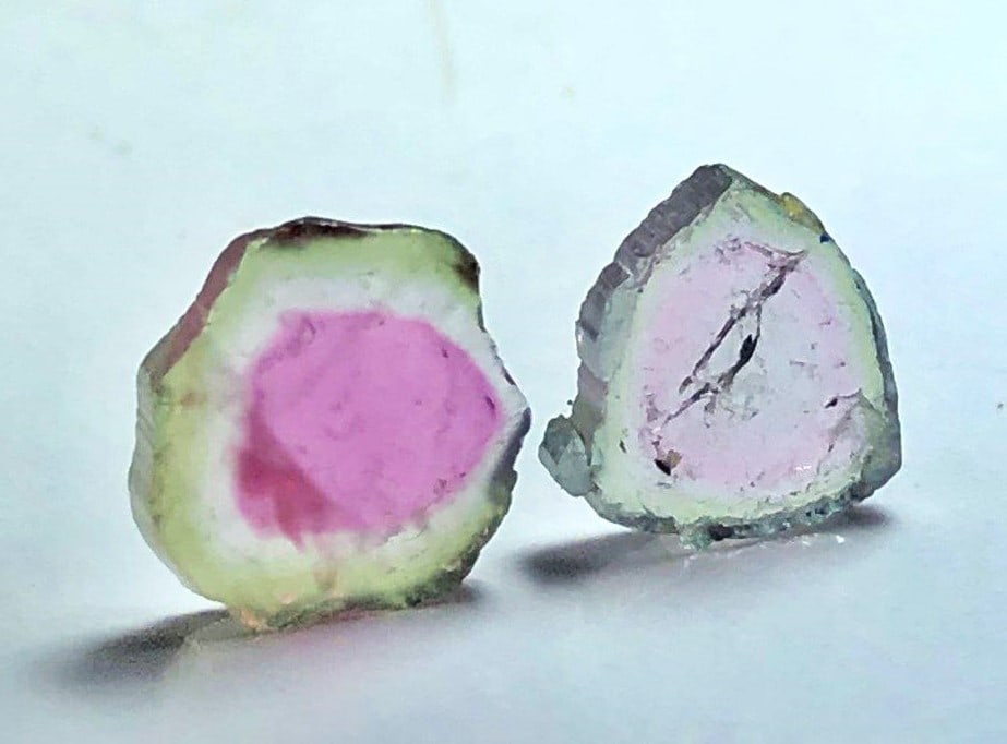 Beautiful Tourmalines Slices Paired: Beautiful Tourmalines Slices PairedShipping Rate: $23.00 .shipping rates are determined by Parcel weight and destination.Combined shipping: We offer combine shipping on multiple items purchased to red