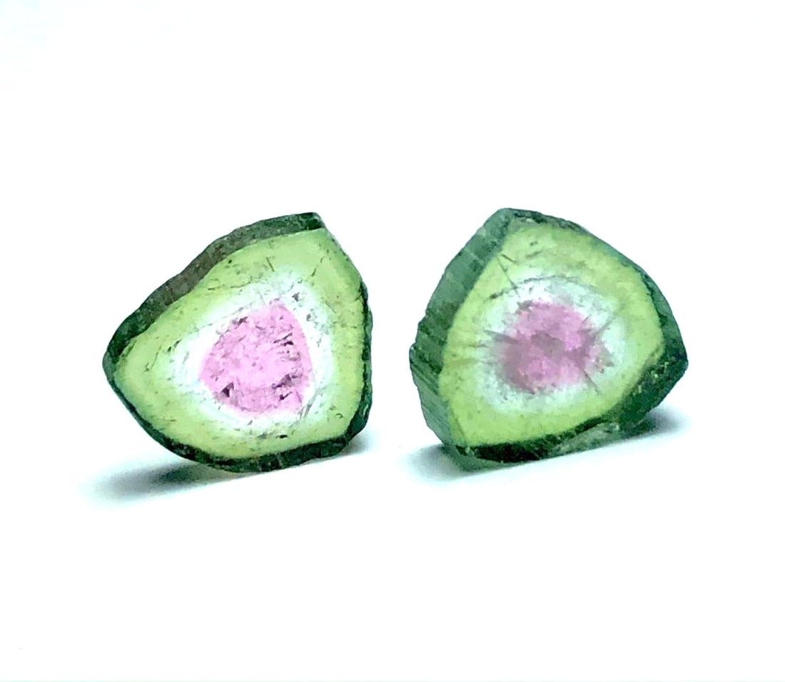 watermelon tourmaline slices polished - 2.70 Carats: watermelon tourmaline slices polished - 2.70 CaratsShipping Rate: $23.00 .shipping rates are determined by Parcel weight and destination.Combined shipping: We offer combine shipping on multiple items 