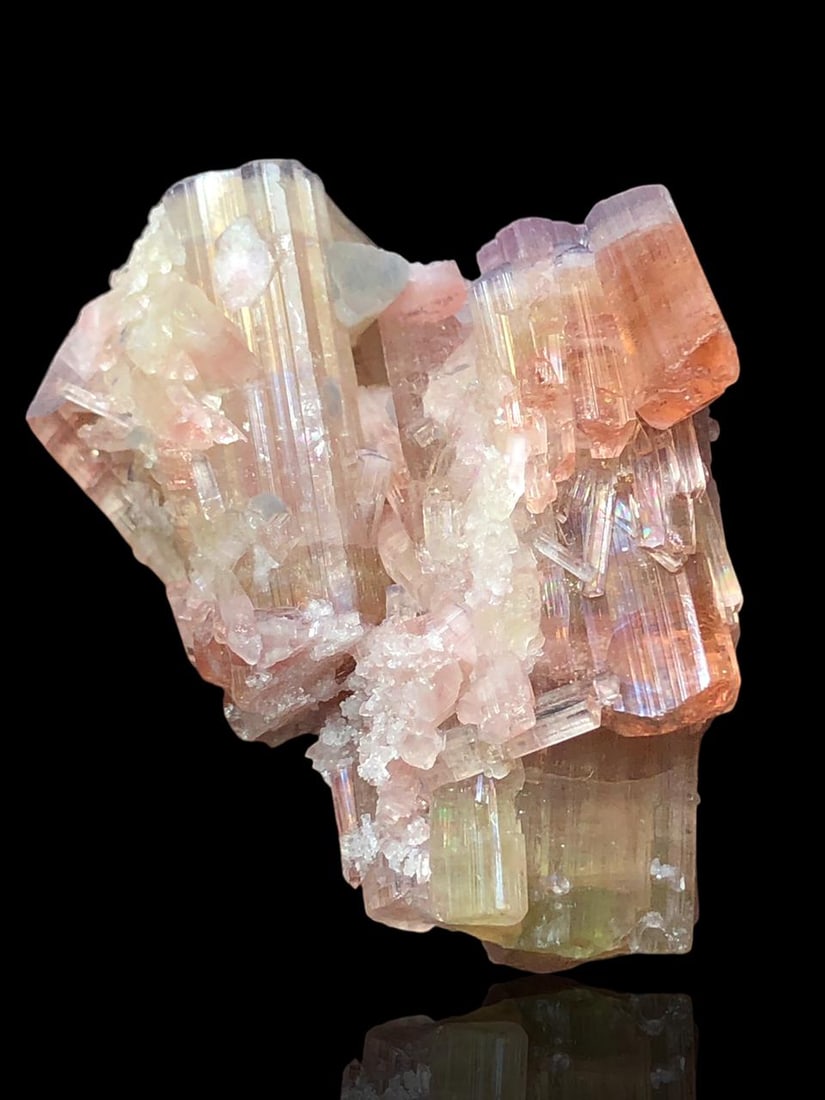 Bi Colour Natural Tourmaline Crystals Bunch - 20.29 Grams - 41X32X22 mm (1 of 5)