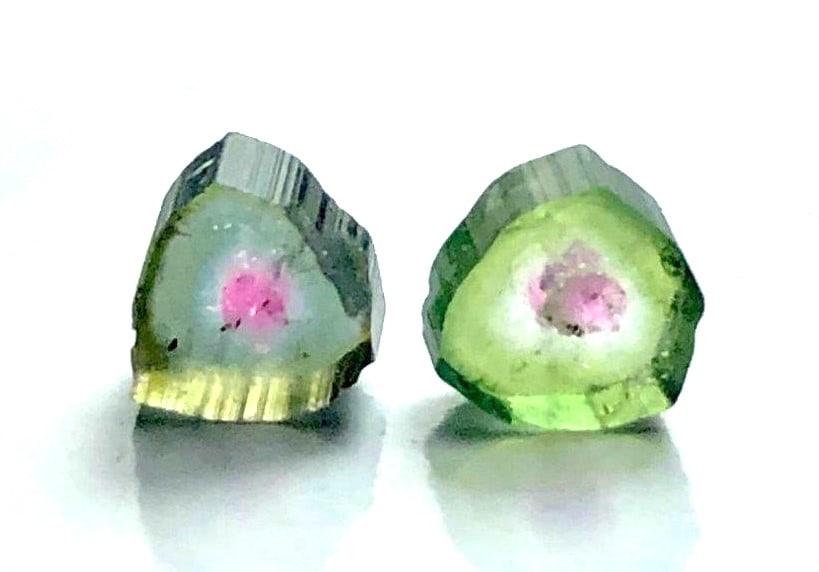 2.10 Carats stunning watermelon tourmaline slices: 2.10 Carats stunning watermelon tourmaline slicesShipping Rate: $15.00 .shipping rates are determined by Parcel weight and destination.Combined shipping: We offer combine shipping on multiple items pu