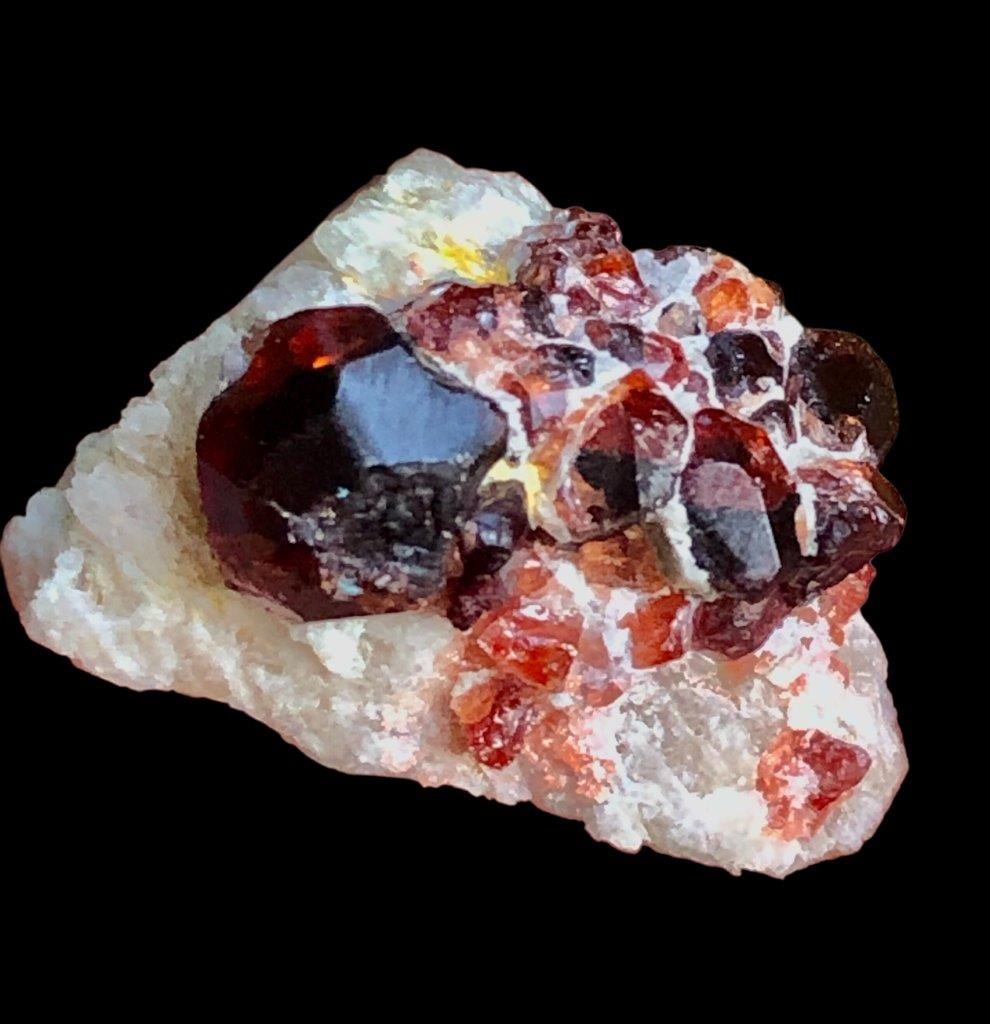 7 Grams Natural Garnet Crystals with Mother Rock ? Raw Mineral Specimen 25x16x15 mm: Beautiful 7 grams natural Garnet crystals still attached to their mother rock, featuring rich deep red tones and raw natural formation. Measuring 25x16x15 mm, this unique mineral specimen is perfect f