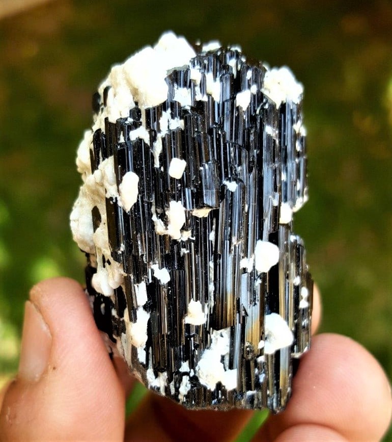 SCHORL TOURMALINE WITH ALBITE - 64.85 Grams: SCHORL TOURMALINE WITH ALBITE - 64.85 Grams - 52X32X26 mmShipping Rate: $23.00 .shipping rates are determined by Parcel weight and destination.Combined shipping: We offer combine shipping on multiple 