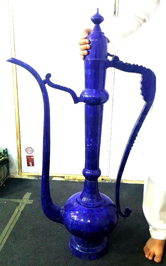 Museum Level Lapis Lazuli Jar - 21 KG: Museum Level Lapis Lazuli Jar - 21 KG - 48X28X13 INCHShipping Rate: $280.00 .shipping rates are determined by Parcel weight and destination.Combined shipping: We offer combine shipping on multiple ite