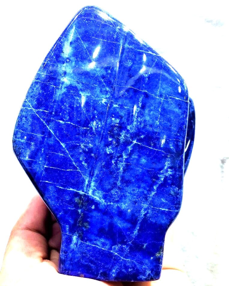 Lapis Lazuli Polished Tumble - 955 Gram: Lapis Lazuli Polished Tumble , Lapis Freeform Self Standing Tumbles - 955 Gram 137X95X45 mm -Shipping Rate: $70.00 .shipping rates are determined by Parcel weight and destination.Combined shipping: We