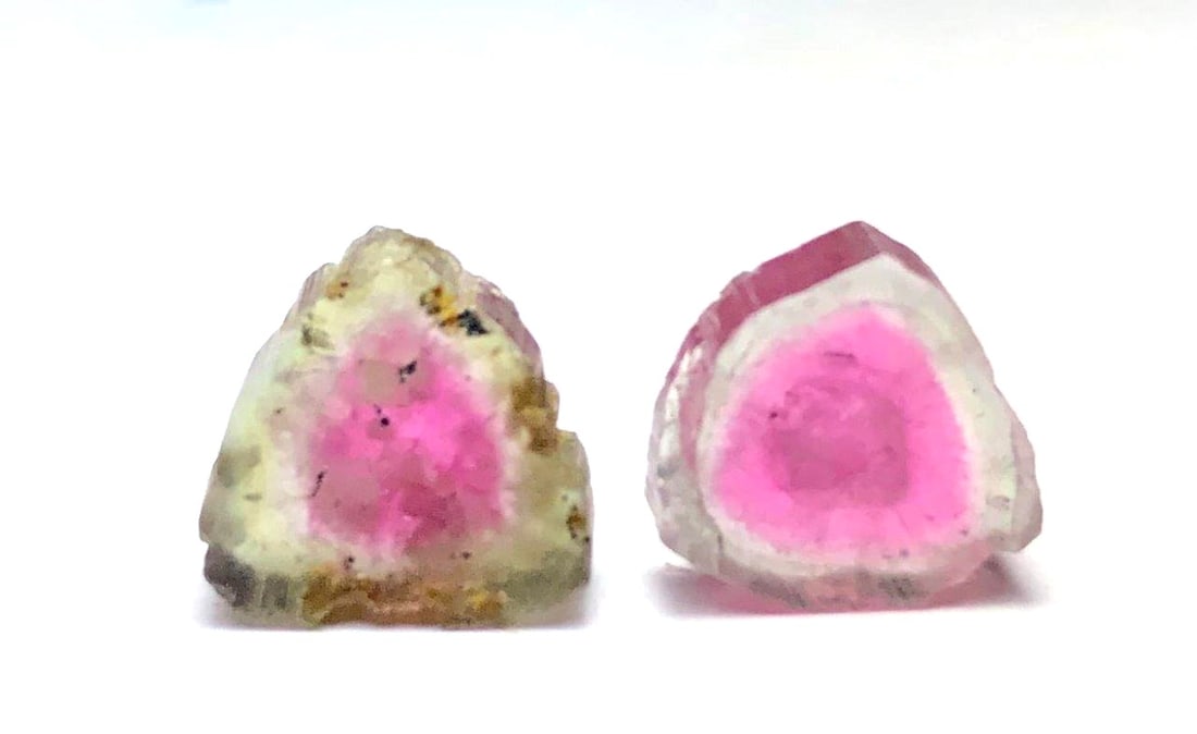6.75 Carats watermelon tourmaline slices polished (1 of 3)