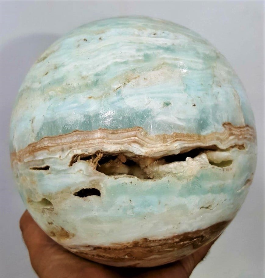 Naturally Itched Carrabian Calcite Sphere - 7 Kg (1 of 4)
