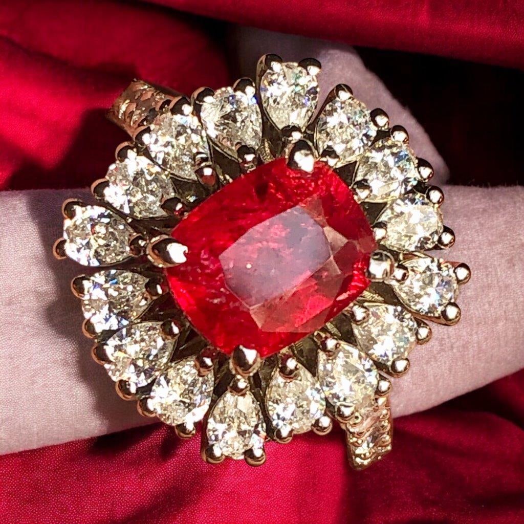 Top Grade Pigeon Blood Rubelite Tourmaline RING in Pure Silver - Ring Size 8 US: Top Grade Pigeon Blood Rubelite Tourmaline RING in Pure Silver - Ring Size 8 US Stone Weight: 2.30 CaratsSilver Weight: 7.10 Grams Choose design of your own and we will make it for youWe accept custom