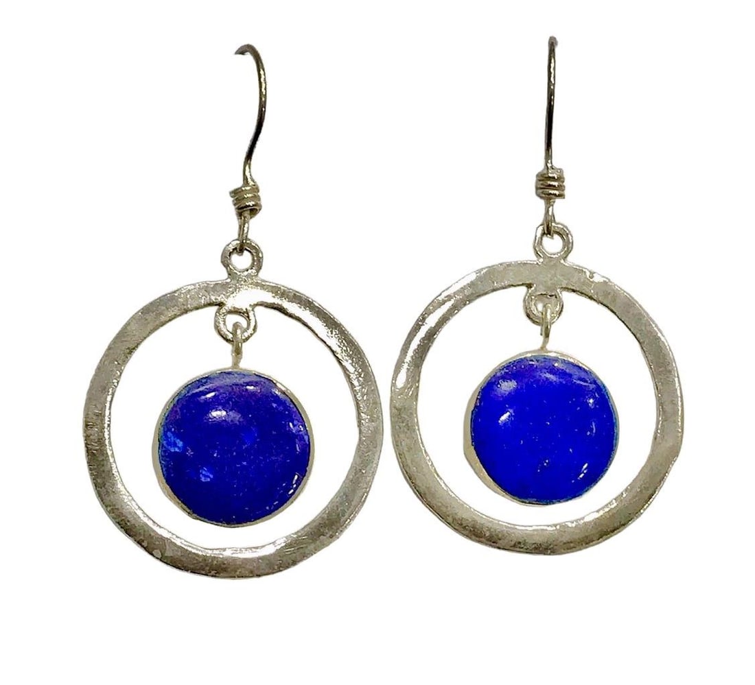 Lapis Earrings in Silver (1 of 1)