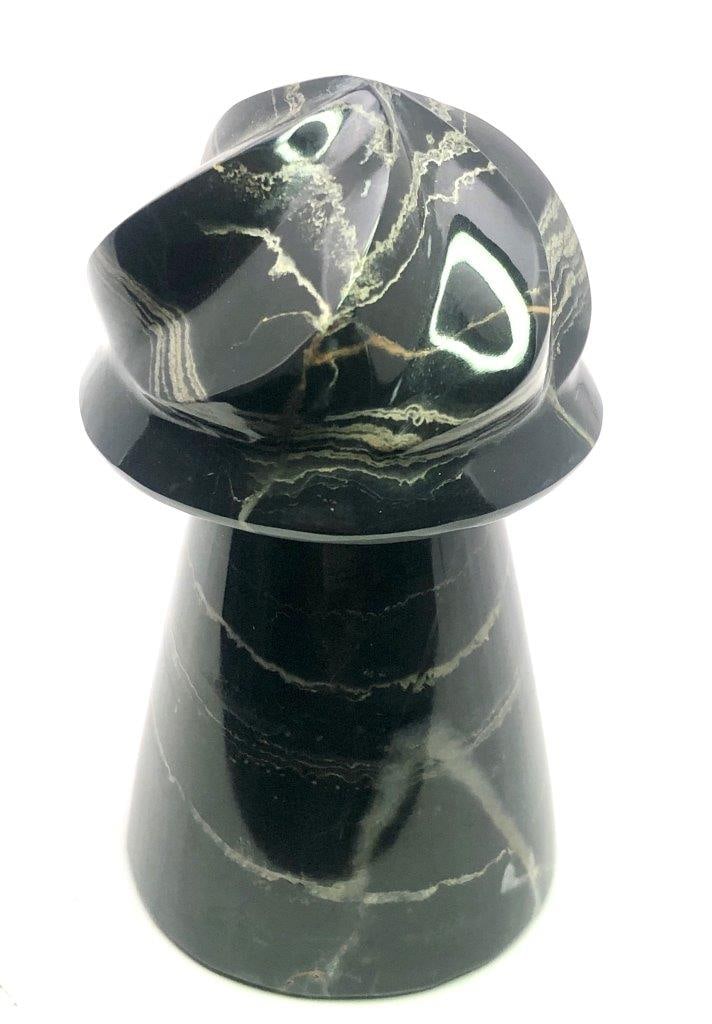 Handcrafted Black Jade Floral Crystal ? Spiritual Protection Decor: Embrace strength, protection, and grounding energy with this Hand Carved Black Jade Flower. Expertly sculpted from genuine natural black jade, this elegant floral carving symbolizes resilience, transf