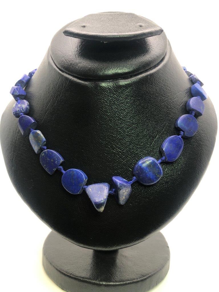 Lapis Lazuli Carved Tumblr Necklace ? Natural Blue Gemstone ? Vintage Estate Jewelry: Shipping: $23.00. Shipping rates are determined by Parcel weight and destination.