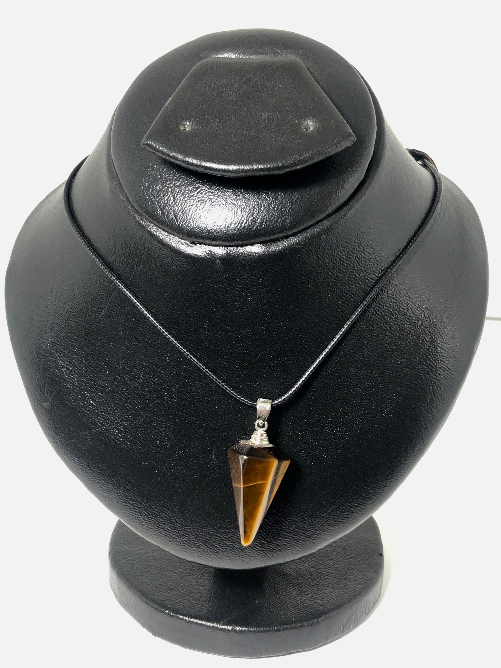 Carved Tiger Eye Pendant in Sterling Silver ? Hand-Carved Gemstone (1 of 5)