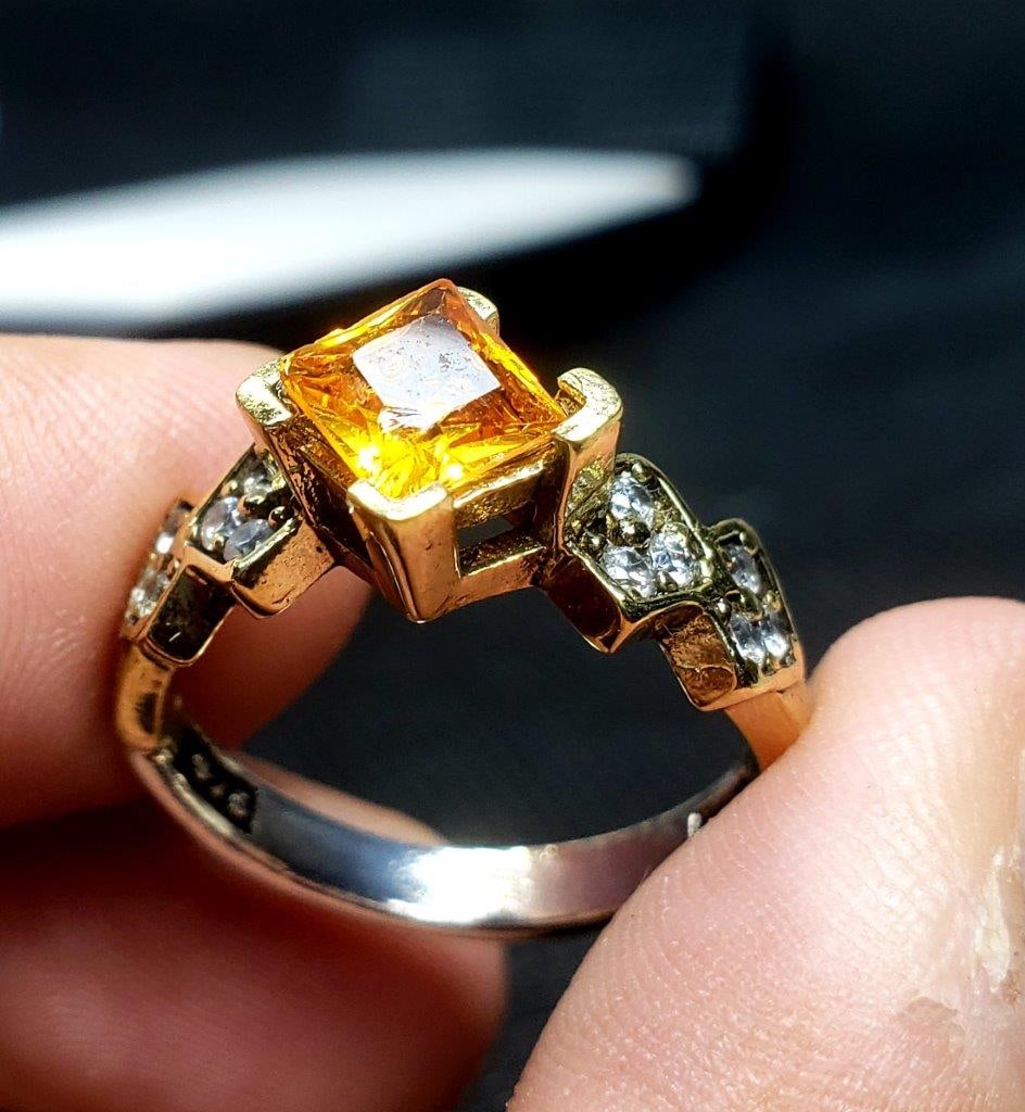 Citrine Stone Ring: Bronze Turkish Jewelry - Citrine Stone Ring FREE SHIPPING Shipping rates are determined by Parcel weight and destination.