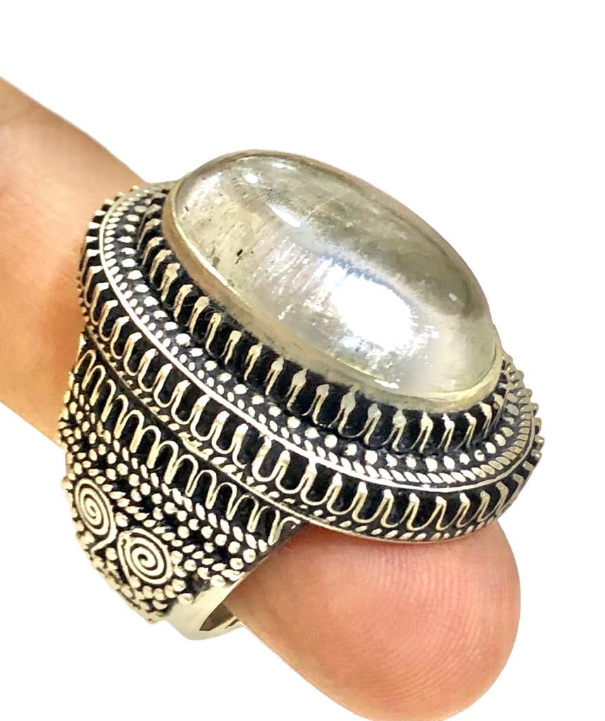 Genuine Moonstone Ring, Moonstone Silver Ring, Handmade Moonstone Ring (1 of 4)