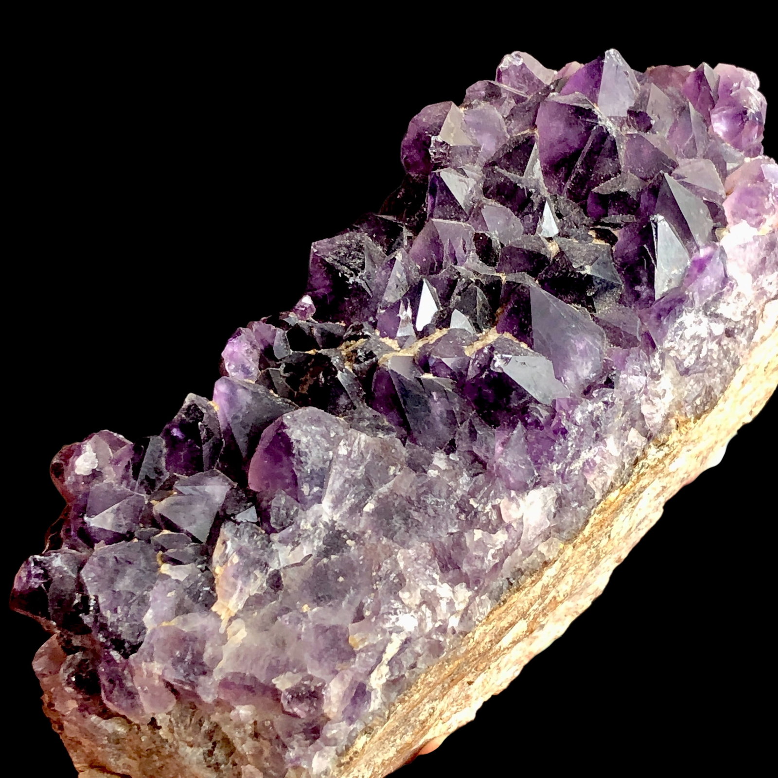 450 Grams Amethyst Crystals Cluster On Matrix - 125X50X30 mm: 450 Grams Amethyst Crystals Cluster On Matrix - 125X50X30 mm Shipping Rate: 50$ .shipping rates are determined by Parcel weight and destination.Combined shipping: We offer combine shipping on multiple