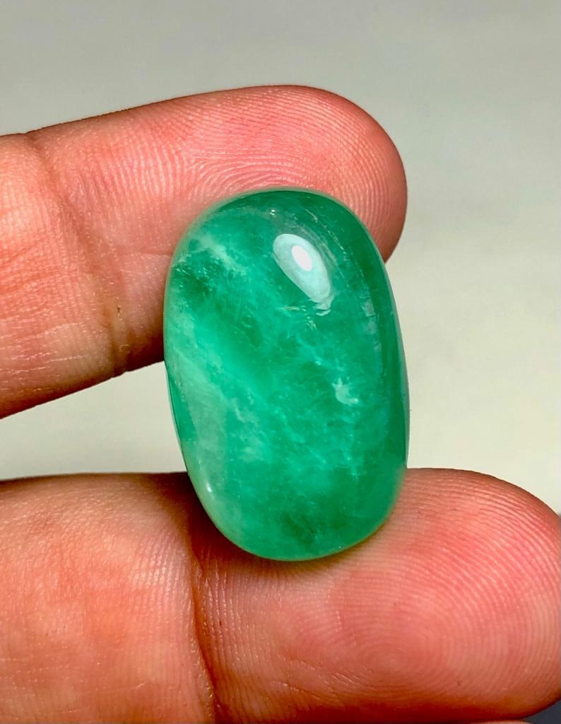 Big Size Natural Emerald Cab No Oil Best For Necklace - 30 Carats - 24X15X10 mm (1 of 6)
