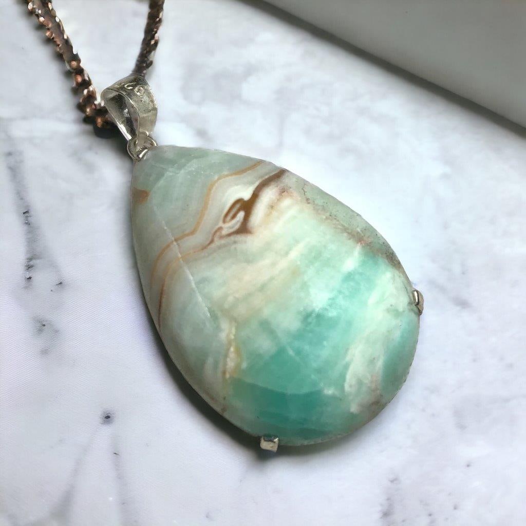 Aragonite Tear Drop Pendant: Aragonite Tear Drop Pendant Shipping: