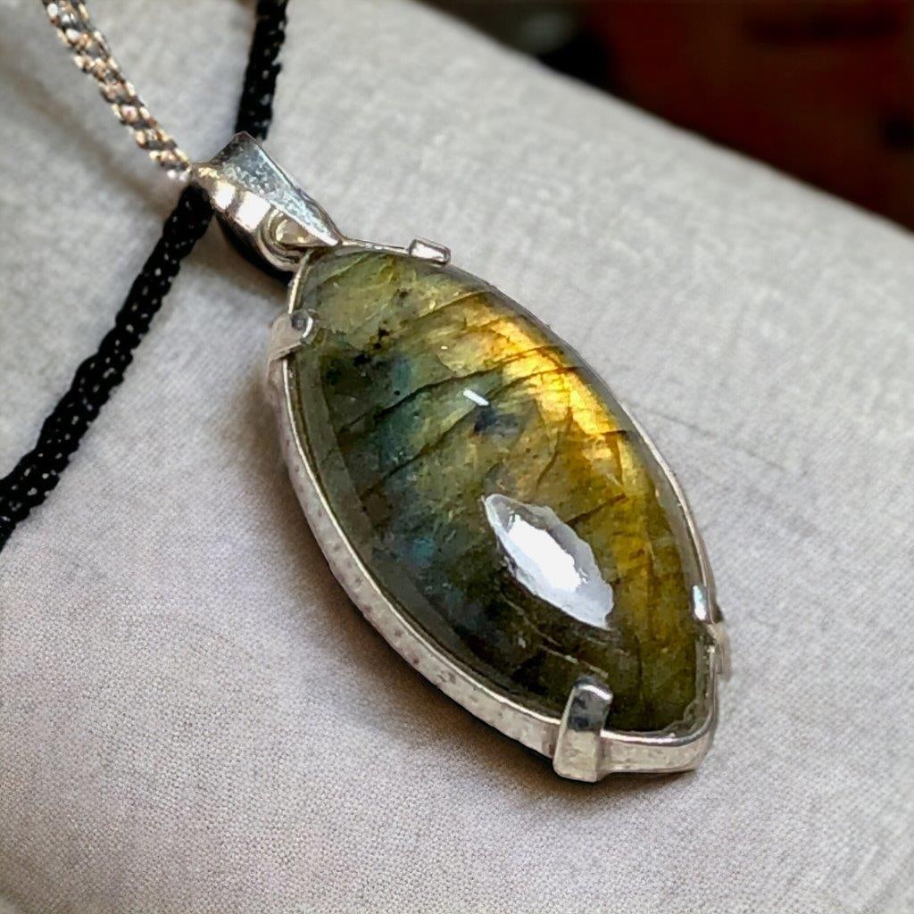 Multi Color Labradorite Pendant - 2