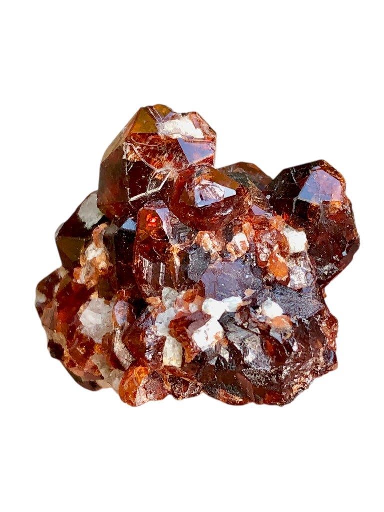 Beautiful 25 grams natural Garnet crystal cluster featuring rich deep red tones and raw natural: Beautiful 25 grams natural Garnet crystal cluster featuring rich deep red tones and raw natural formation. Measuring 31x20x26 mm, this striking mineral specimen is perfect for crystal collectors, geol