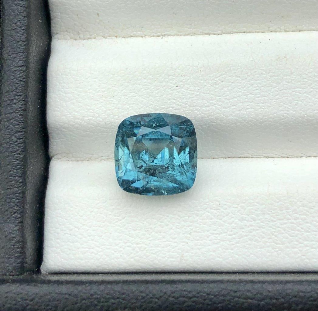 5.55 Carats INK Blue Tourmaline Gemstone - 9.5X9.5X8 mm (1 of 5)