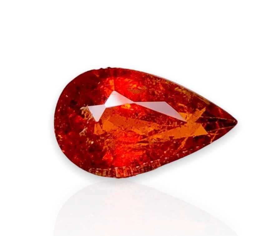 3.55 Carats Spessartite Garnet Pear Shape - 12X7X5 mm: 3.55 Carats Spessartite Garnet Pear Shape - 12X7X5 mmShipping Rate: $15.00 .shipping rates are determined by Parcel weight and destination.Combined shipping: We offer combine shipping on multiple