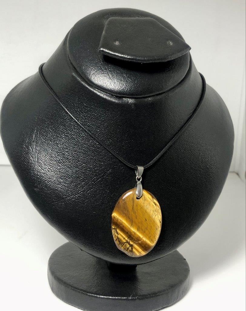 Oval Carved Tiger Pendant Necklace ? Handcrafted Animal Spirit Jewelry (1 of 5)