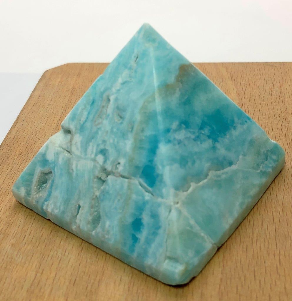 Blue Aragonite Pyramid 249 Grams ? Natural Handcrafted Crystal Energy Pyramid (1 of 5)