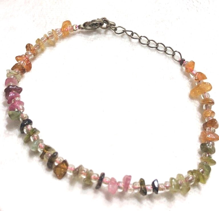 Colorful Natural Tourmaline Bracelet: Colorful Natural Tourmaline Bracelet Shipping: