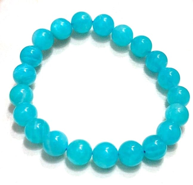 Bright Blue natural AAAAA grade 8 mm 10 mm Apatite man, woman bracelet (1 of 3)