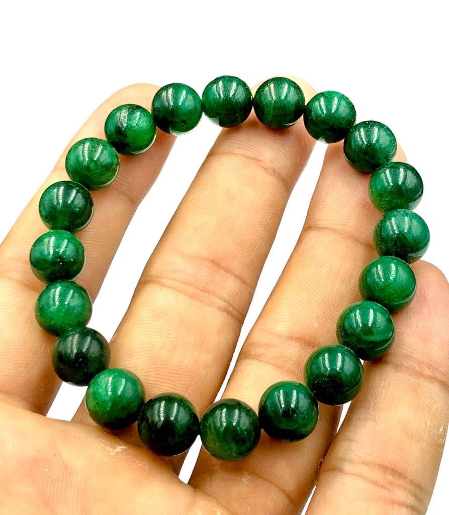 Natural Malachite Beaded Bracelet: Natural Malachite Beaded Bracelet Shipping: