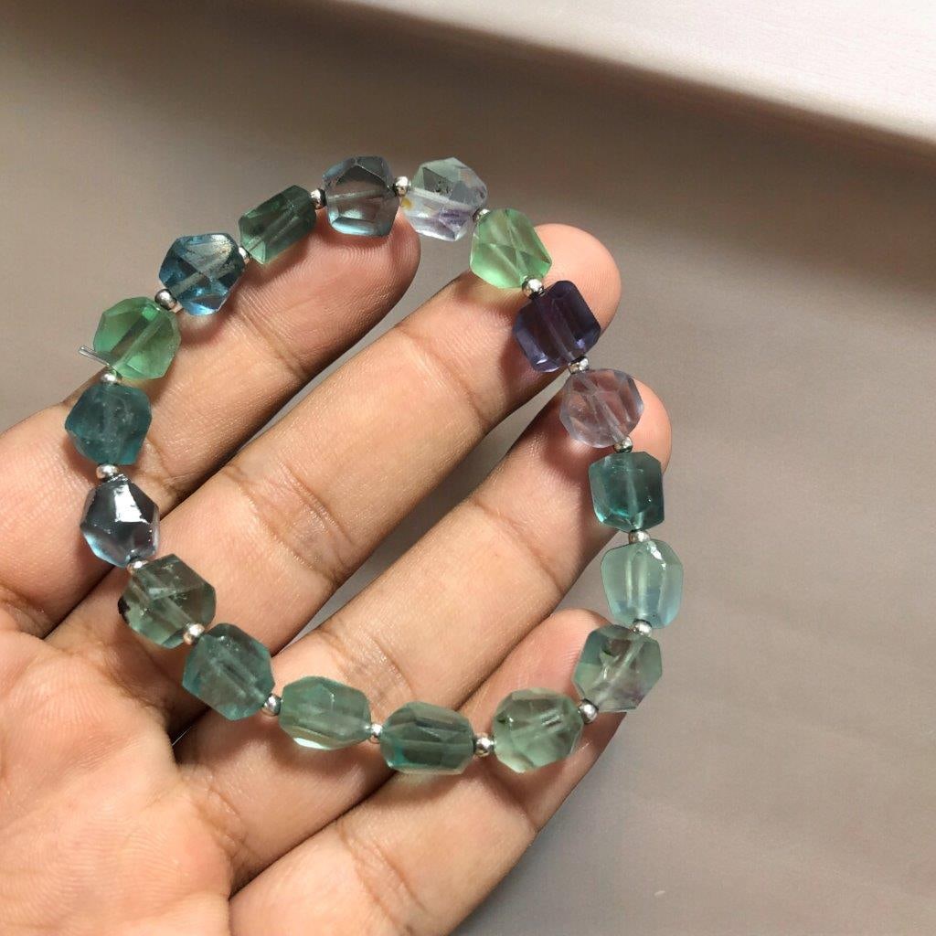 Rare Fluorite Beaded Bracelet: Rare Fluorite Beaded Bracelet Shipping: