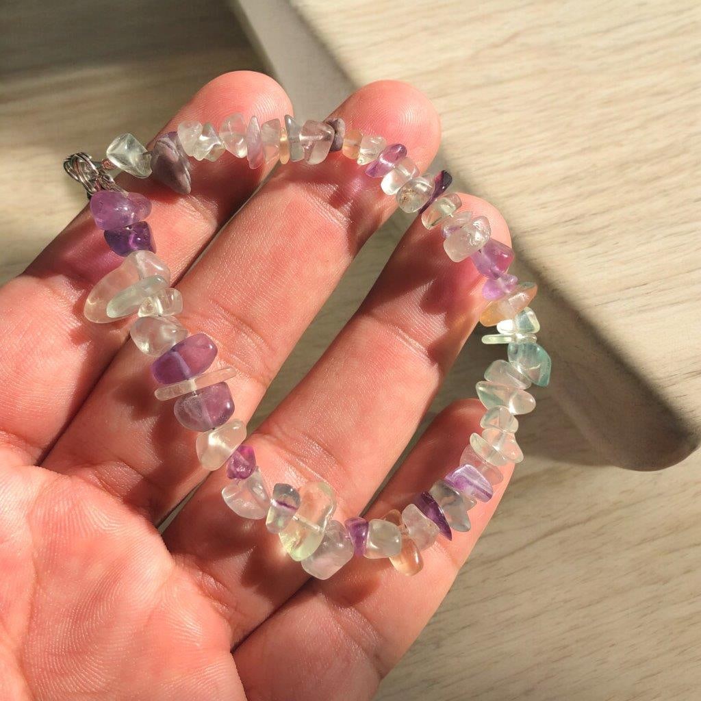Fluorite Beaded Bracelet Healing Jewelry: Fluorite Beaded Bracelet Healing Jewelry Shipping: