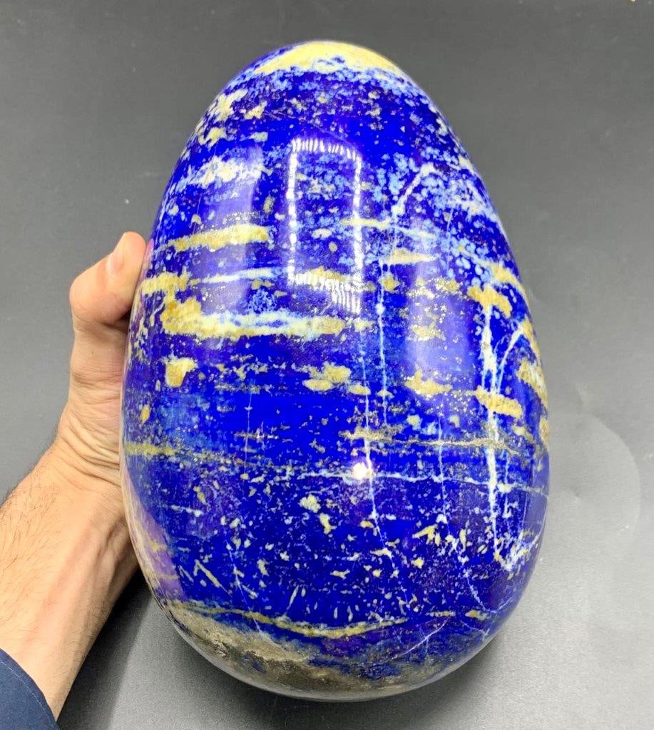 8.8 Kg High quality Lapis Lazuli EGG with Pyrite Afg: 8.8 Kg High quality Lapis Lazuli EGG with Pyrite Afg Shipping Rate: FREE SHIPPINGshipping rates are determined by Parcel weight and destination.Combined shipping: We offer combine shipping on multiple