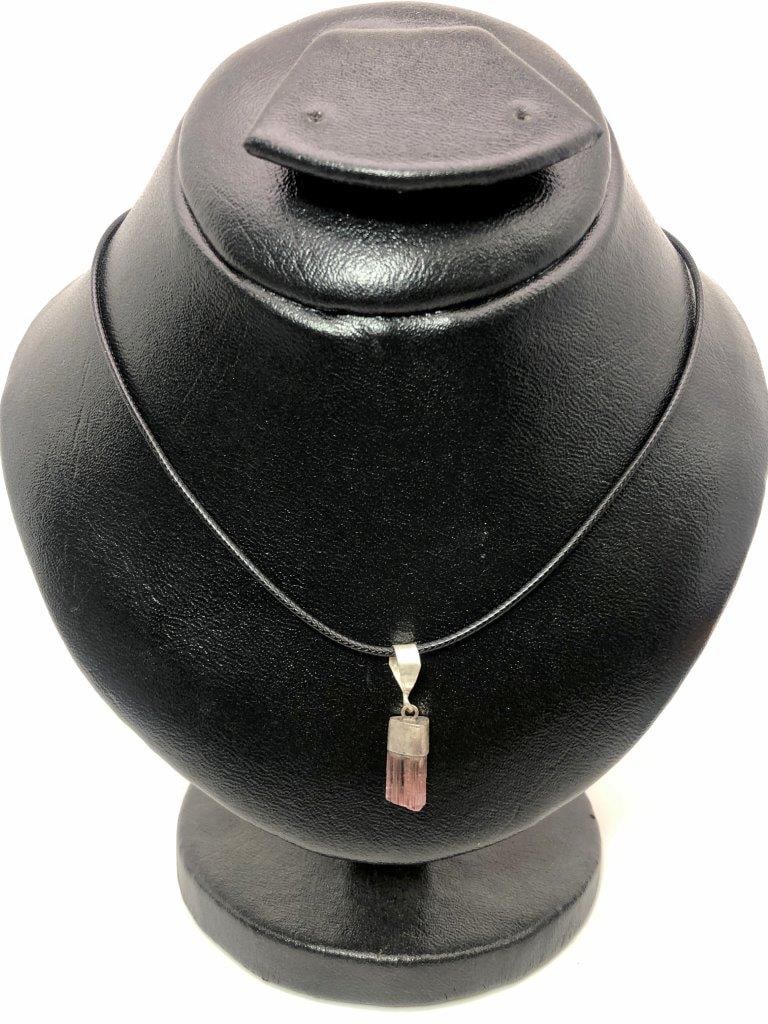 Natural Pink Tourmaline Raw Crystal Pendant in Sterling Silver | Handmade Gemstone Jewelry: Embrace the beauty of nature with this exquisite Pink Tourmaline Raw Crystal Pendant in Sterling Silver. Featuring a genuine uncut Pink Tourmaline crystal, this pendant showcases the gemstone's natura