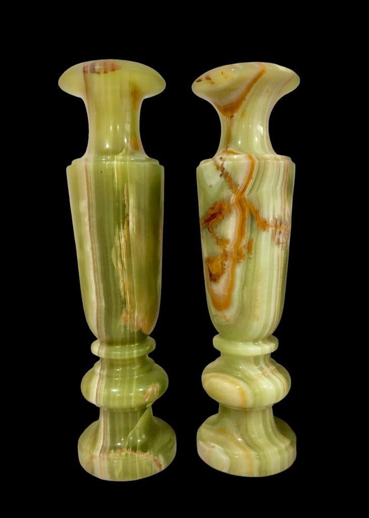 Fine Quality Onyx Paired Vases - 7.2 KG - 14 Inch (1 of 5)