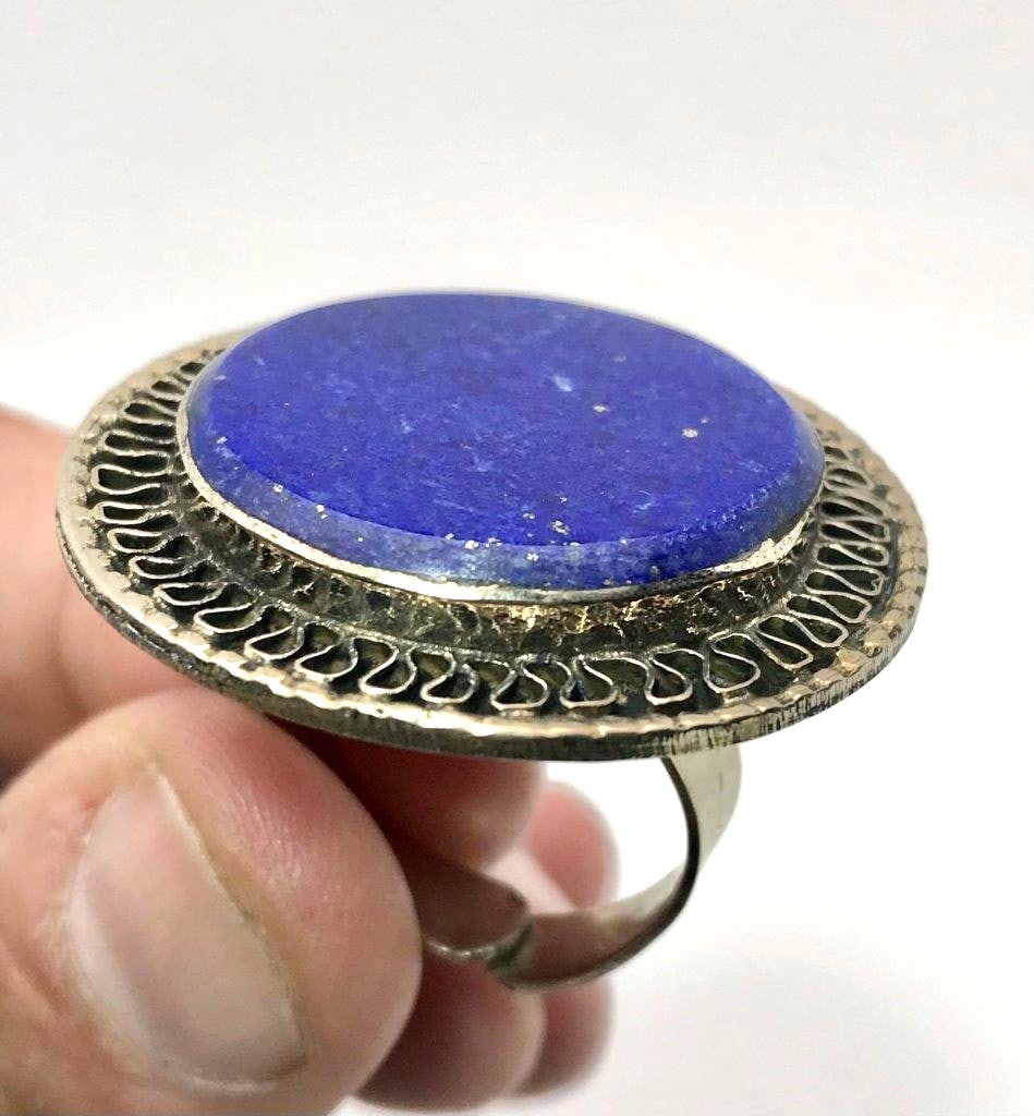 Natural Lapis Lazuli Brass Ring Blue Gemstone Statement Jewelry: Natural Lapis Lazuli Brass Ring Blue Gemstone Statement Jewelry Shipping: $23.00. Shipping rates are determined by Parcel weight and destination.