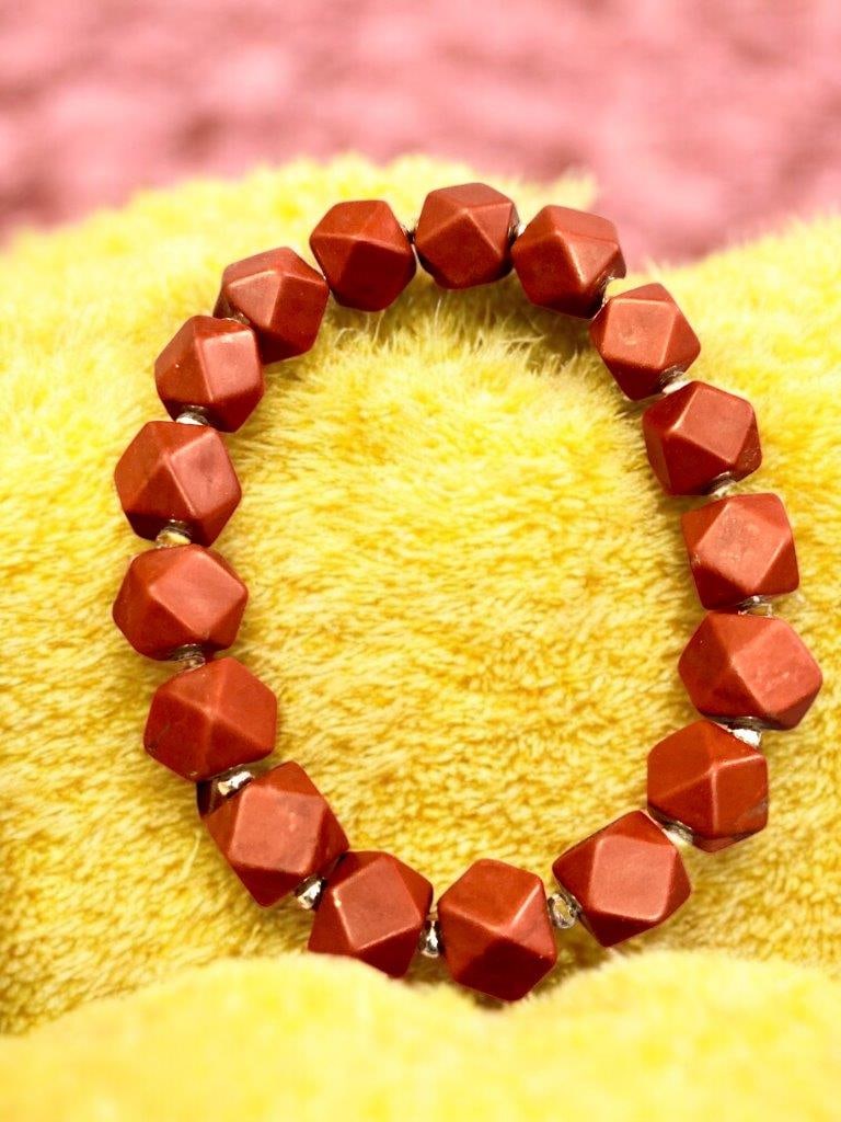 Red Jasper Bracelet ? Natural Gemstone Stretch Fit, Handmade Crystal Jewelry: Add warmth and earthy elegance to your collection with this Red Jasper Bracelet, handcrafted from natural gemstone beads known for their rich red tones and smooth polished finish. Designed with a stre