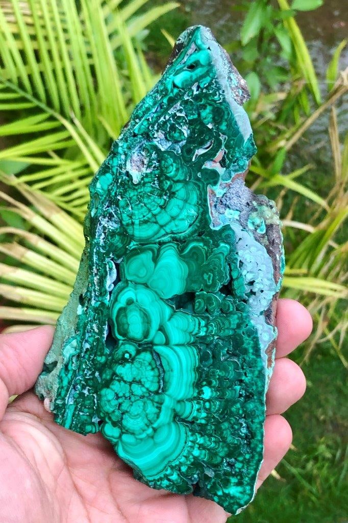 410g Natural Malachite Slice ? 15 x 7 x 1.5 cm Polished Green Crystal Slab, Banded Mineral Specimen (1 of 5)