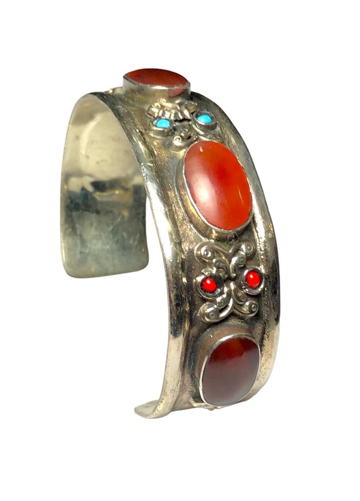 Agate Bracelet - Brass Agate Charm Bracelet (1 of 4)